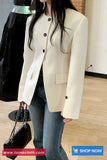 Long Sleeve Elegant Button Office Coat Blazer