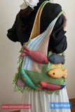 Cute 3D Fish Decoration Tote Hand Bag