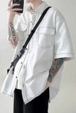 Short Sleeve Simple Blouse Men Shirt
