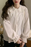 Long Sleeve Retro Doll Collar Blouse Shirt