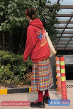 High Waist Colorful Plaid Pleated Skirts