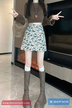 High Waist Butterfly Pattern Mini Skirts