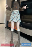 High Waist Butterfly Pattern Mini Skirts