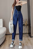 Casual One Shoulder Jeans Jumpsuits