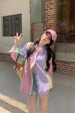 Long Sleeve Colorful Colors Striped Blouse Shirts