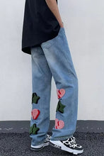 Graffiti Pattern Back Embroidered Men Jeans Pants