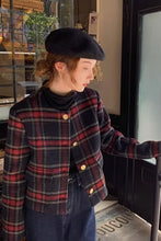 Long Sleeve Vintage Elegant Plaid Blazer Jacket