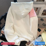 Long Sleeve Cute Bow Plaid Hooded Sweater