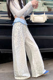 High Waist Leopard Pattern Loose Wide Leg Pants