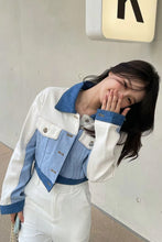 Long Sleeve Denim Patchwork Colors Jacket