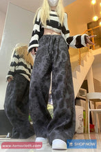 Loose Floral Pattern Corduroy Pants
