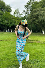 Casual Heart Printed Spaghetti Strap Long Dress