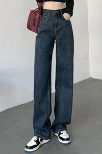 High Waist Vintage Straight Long Jeans PantsHigh Waist Vintage Straight Long Jeans Pants