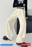 High Waist Casual Long Office Pants With Belt