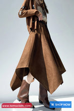 Loose Vintage Suede Irregular Skirts