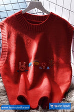 Cute Cartoon Sleeveless Vest Sweater