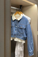 Long Sleeve Warm Denim Fleeced Jacket