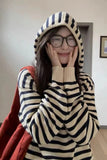 Vintage Striped Hooded Knitted Sweater