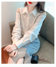 Long Sleeve Elegant Cut Shoulder Office Blouse Shirt