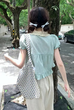 Puff Sleeve Sweet Ruffles Cropped Shirts