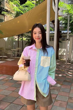 Long Sleeve Striped Pastel Colors Blouse Shirts