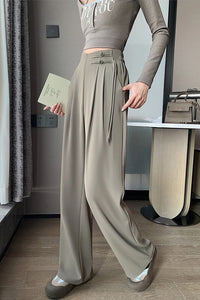 High Waist Elegant Tie Office Pants