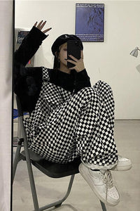 Loose Plaid Checkered Jumpsuits