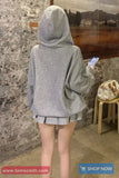 Loose V-Neck Casual Hooded Sweater