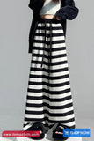 Loose Knitted Winter Striped Pants