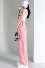 Loose Wide Leg Pink Denim Jumpsuits