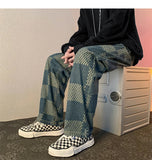 Loose Plaid Hip Hop Jeans Pants