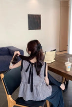 Loose Sleeveless Plaid Casual Blouse Shirt