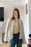 Long Sleeve O-Neck Knitted Basic Cardigan Sweater