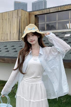 Long Sleeve Retro Pattern See Through Blouse Shirts