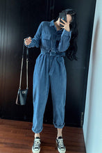 Long Sleeve Corduroy Loose Jumpsuits