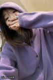 Retro Hooded Knitted Women Cardigan Sweater