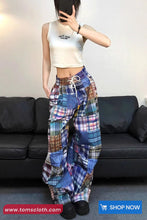 Loose Hip Hop Retro Plaid Casual Pants