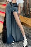 asymmetrical denim skirt, slit denim skirt women, sexy denim skirt, y2k denim skirt outfit, streetwear denim skirt, trendy jean skirt women, aesthetic outfit skirt, fashion denim skirt women