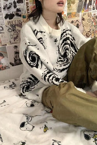 Long Sleeve Creative Ripped Knitted Sweater