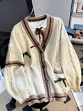 Long Sleeve Cute Bow Cardigan Sweater
