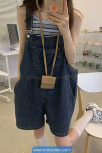 Loose Casual Pockets Denim Jumpsuit