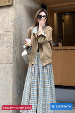 Long Sleeve Plaid Patchwork Cargo Jacket