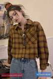 Long Sleeve Classic Plaid Blouse Shirt