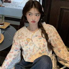 Loose Floral Pattern Vintage Ruffles Blouse Shirt