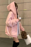 Loose Thicken Zipper Warm Hooded Sweatshirt