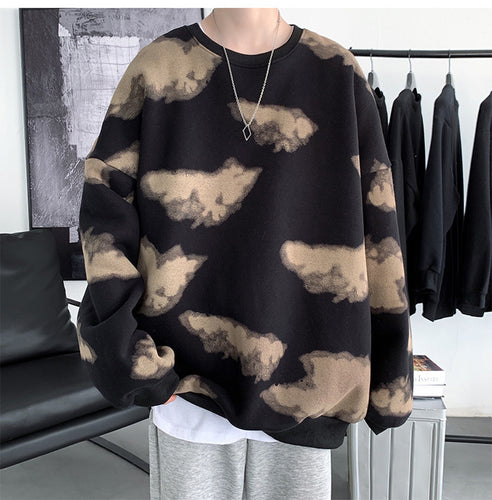 O-Neck Clouds Pattern Men Sweater