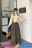Loose Elegant Wide Leg Woolen Pants