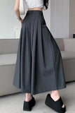 High Waist Loose Irregular Ankle Wide Leg Pants