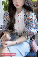 Loose Puff Sleeve Floral Pattern Elegant Blouse Shirt