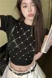 Short Sleeve O-Neck Knitted Slim Shirt